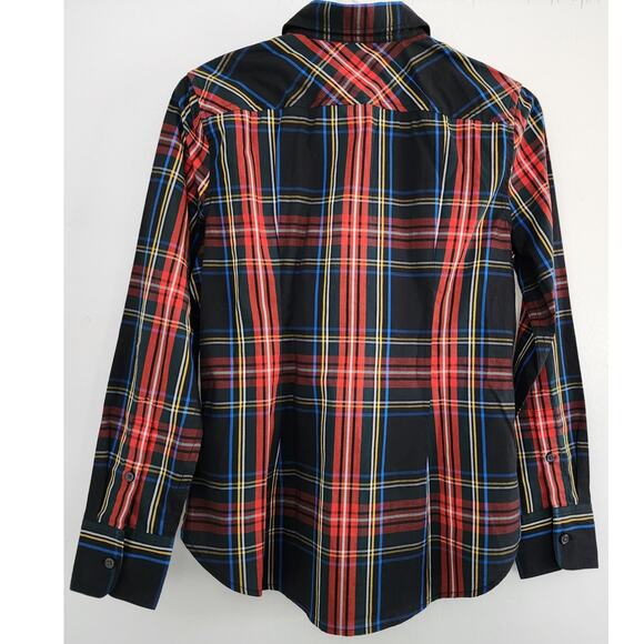 J. Crew Slim Fit Stretch Cotton Poplin Shirt In Stewart Tartan Plaid Button Down - Picture 4 of 10